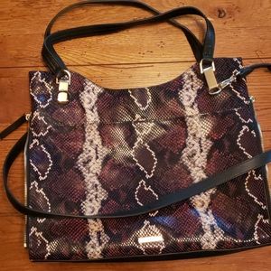 VINCE CAMUTO FAUX SNAKESKIN LEATHER TOTE